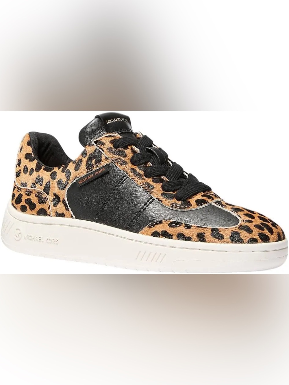 Michael Kors Kai Leopard Print and Black Low-Top Sneaker